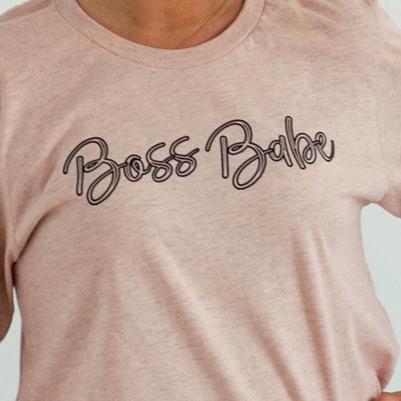 Boutique Tops - Peach Boss Babe T-Shirt - S